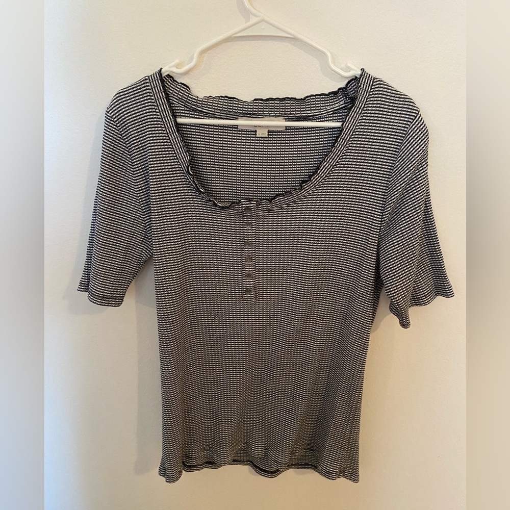 LOFT Black and White Top XL